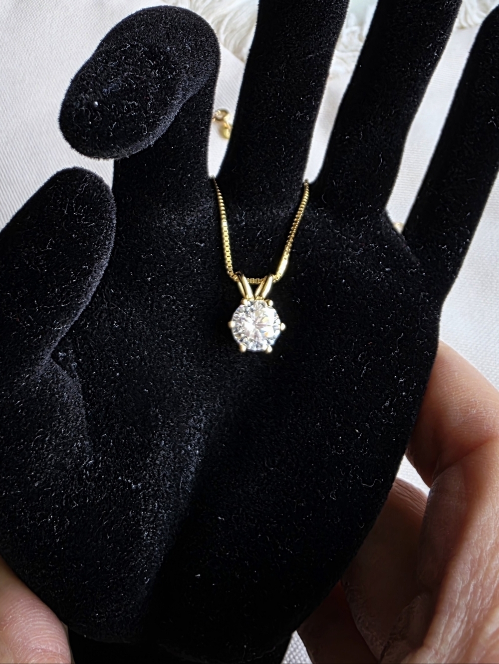 2 ct round-cut diamond stimulate Moissanite solitaire pendant set Chain necklace - Picture 5 of 14